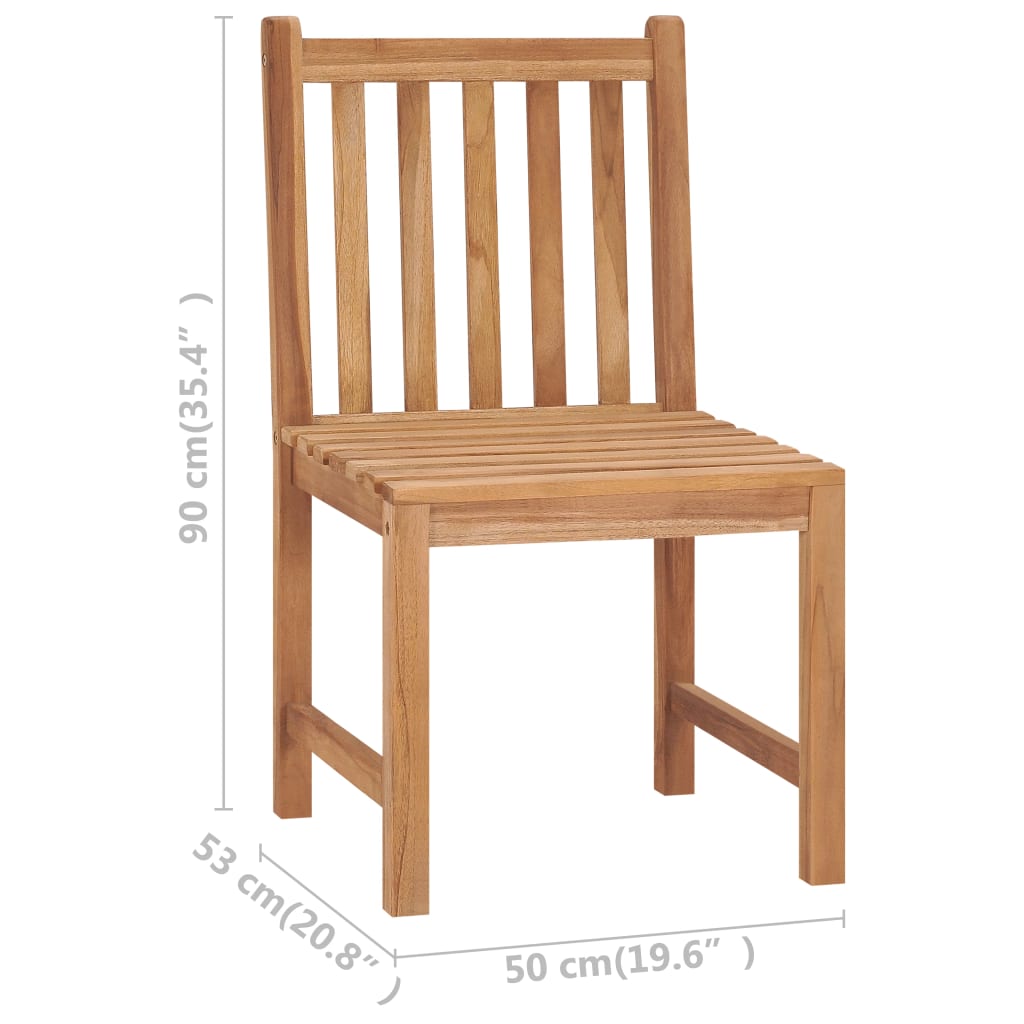 Sedie da Giardino 2 pz in Legno Massello di Teak - homemem39