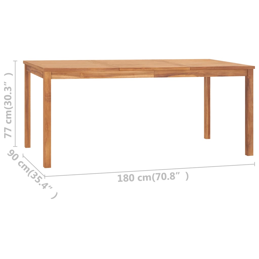 Tavolo da Pranzo da Giardino 180x90x77 cm in Massello di Teak - homemem39