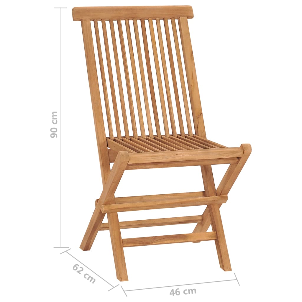 Sedie da Giardino Pieghevoli 2 pz in Legno Massello di Teak - homemem39