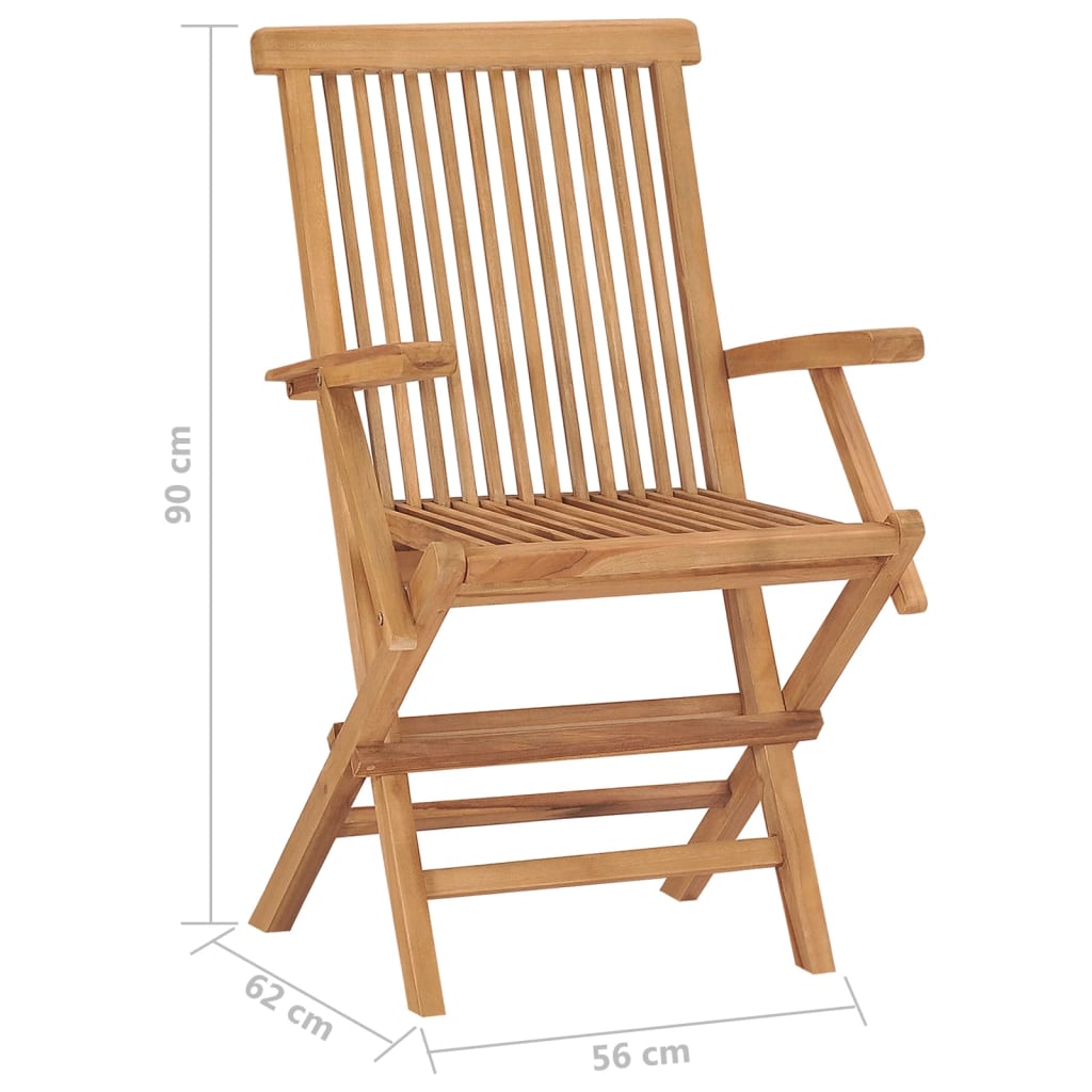 Sedie da Giardino Pieghevoli 2 pz in Legno Massello di Teak - homemem39