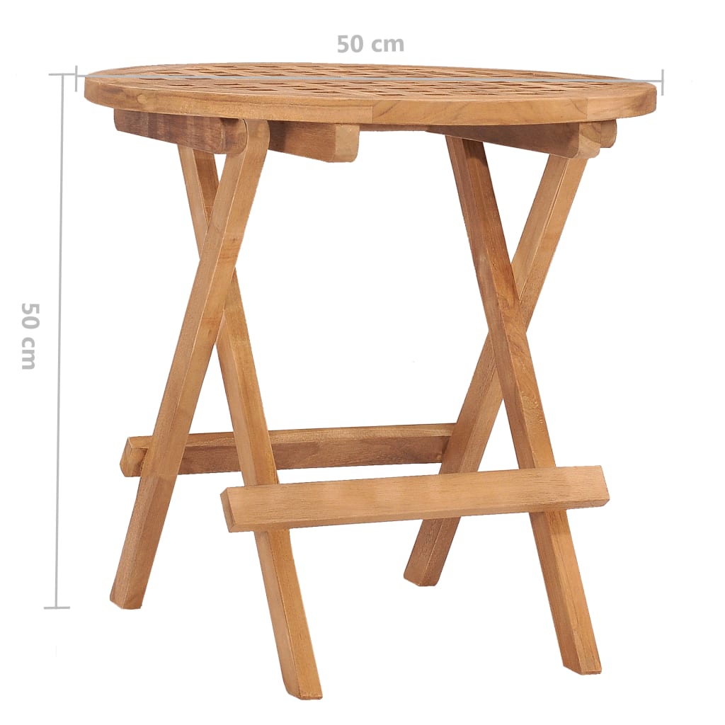 Set da Pranzo da Giardino Pieghevole 3 pz in Massello di Teak - homemem39