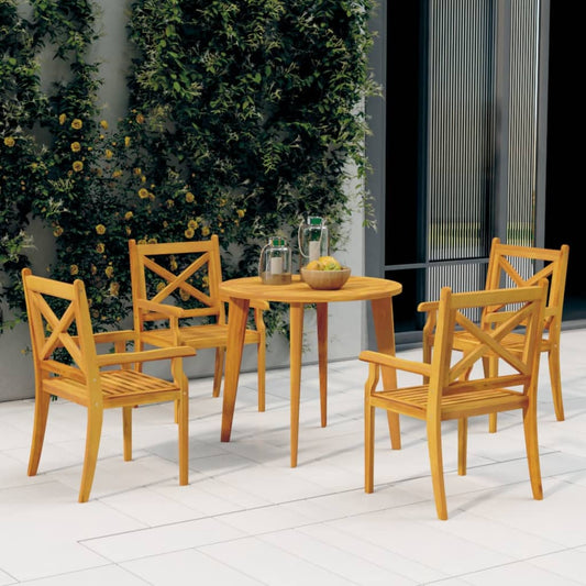 Set Mobili da Pranzo per Giardino 5 pz Legno Massello di Acacia - homemem39