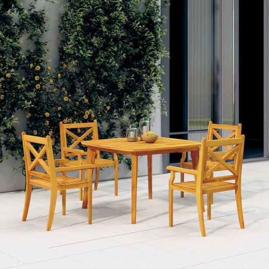 Set Mobili da Pranzo per Giardino 5 pz Legno Massello di Acacia - homemem39