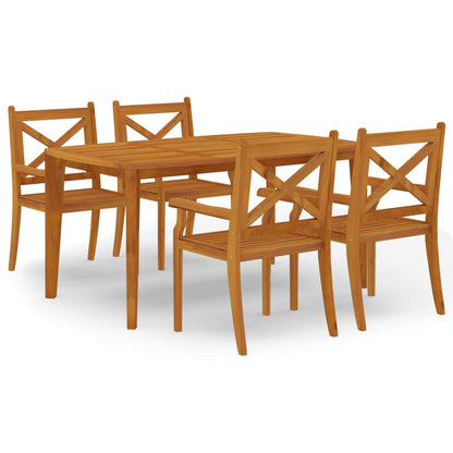 Set da Pranzo per Giardino 5 pz in Legno Massello di Acacia - homemem39