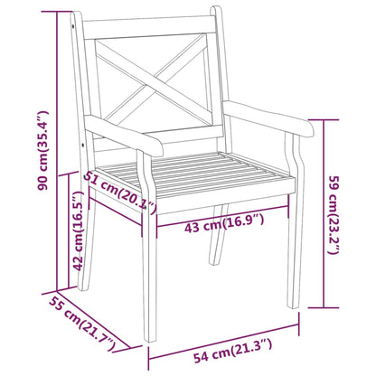 Set da Pranzo per Giardino 5 pz in Legno Massello di Acacia - homemem39