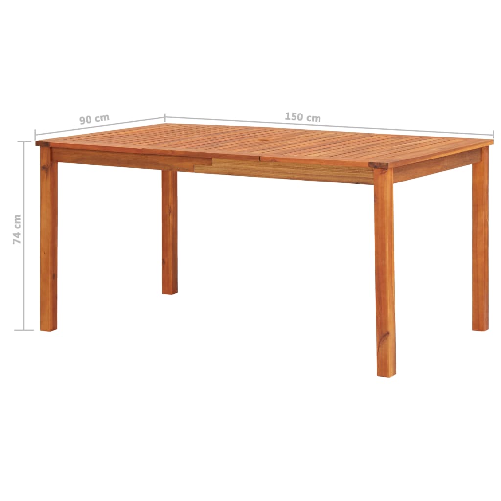 Set da Pranzo da Giardino 5 pz con Cuscini Massello di Acacia - homemem39