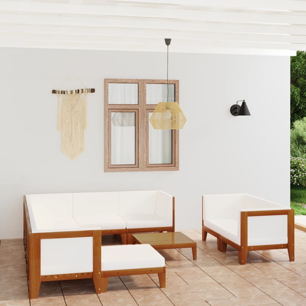 Set Divani da Giardino 10 pz con Cuscini in Massello di Acacia - homemem39