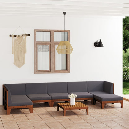 Set Divani da Giardino 8 pz con Cuscini in Massello di Acacia - homemem39