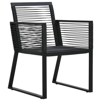 Set da Pranzo da Giardino 5 pz in Rattan PVC Nero - homemem39