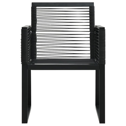 Set da Pranzo da Giardino 5 pz in Rattan PVC Nero - homemem39