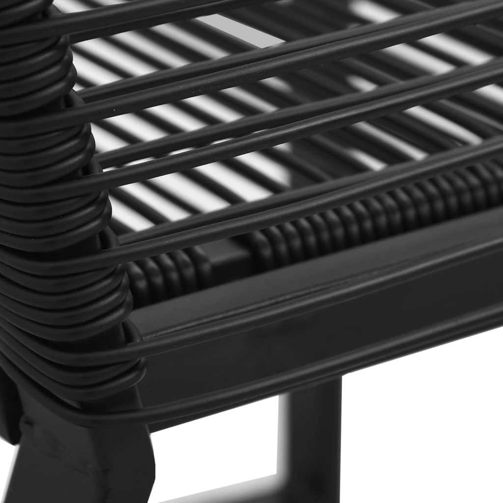 Set da Pranzo da Giardino 5 pz in Rattan PVC Nero - homemem39