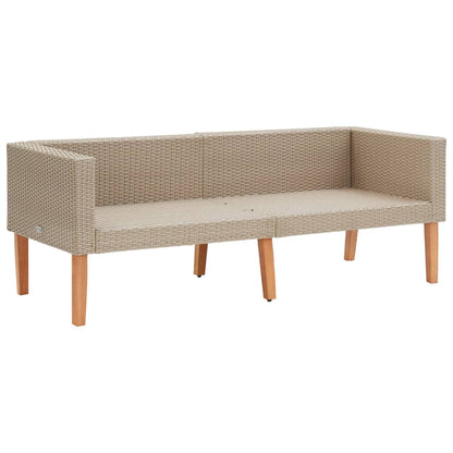 Set Divani da Giardino 2 pz con Cuscini in Polyrattan Beige - homemem39