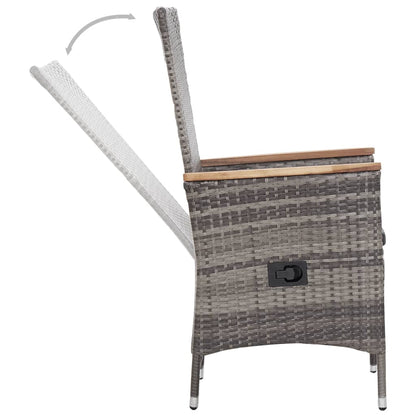 Set Divani da Giardino 3 pz con Cuscini in Polyrattan Grigio - homemem39