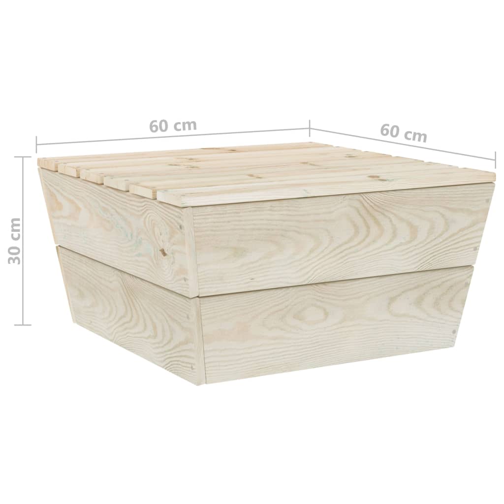 Tavolo da Giardino 60x60x30 cm in Legno di Abete Impregnato - homemem39