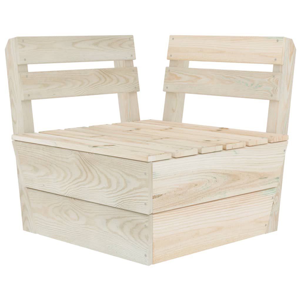 Divano Angolare Modulare su Pallet in Legno di Abete Impregnato - homemem39