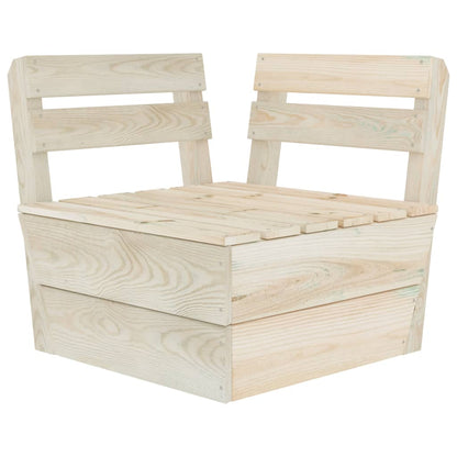 Divano Angolare Modulare su Pallet in Legno di Abete Impregnato - homemem39