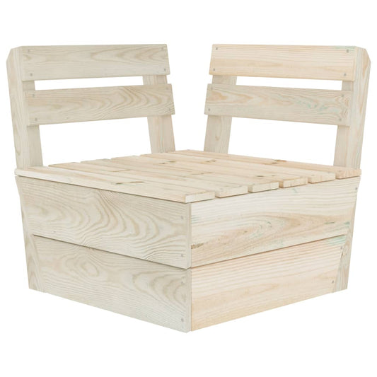 Divano Angolare Modulare su Pallet in Legno di Abete Impregnato - homemem39