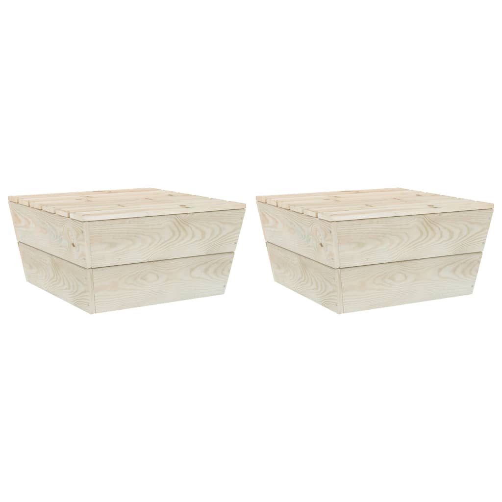 Tavoli da Giardino 2 pz 60x60x30cm in Legno di Abete Impregnato - homemem39