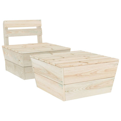 Set Divani da Giardino 2 pz in Legno di Abete Impregnato - homemem39