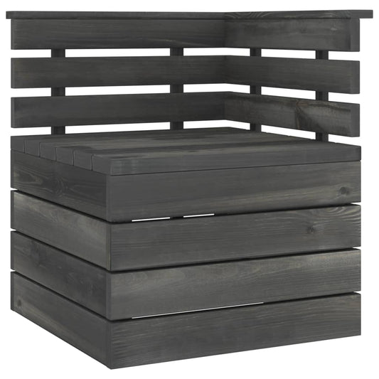 Divano Angolare da Giardino Pallet Legno di Pino Grigio Scuro - homemem39