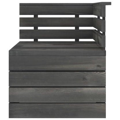 Divano Angolare da Giardino Pallet Legno di Pino Grigio Scuro - homemem39