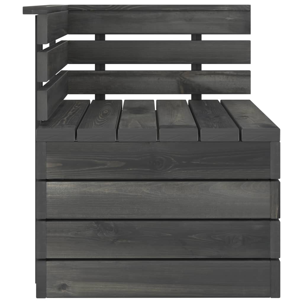 Divano Angolare da Giardino Pallet Legno di Pino Grigio Scuro - homemem39