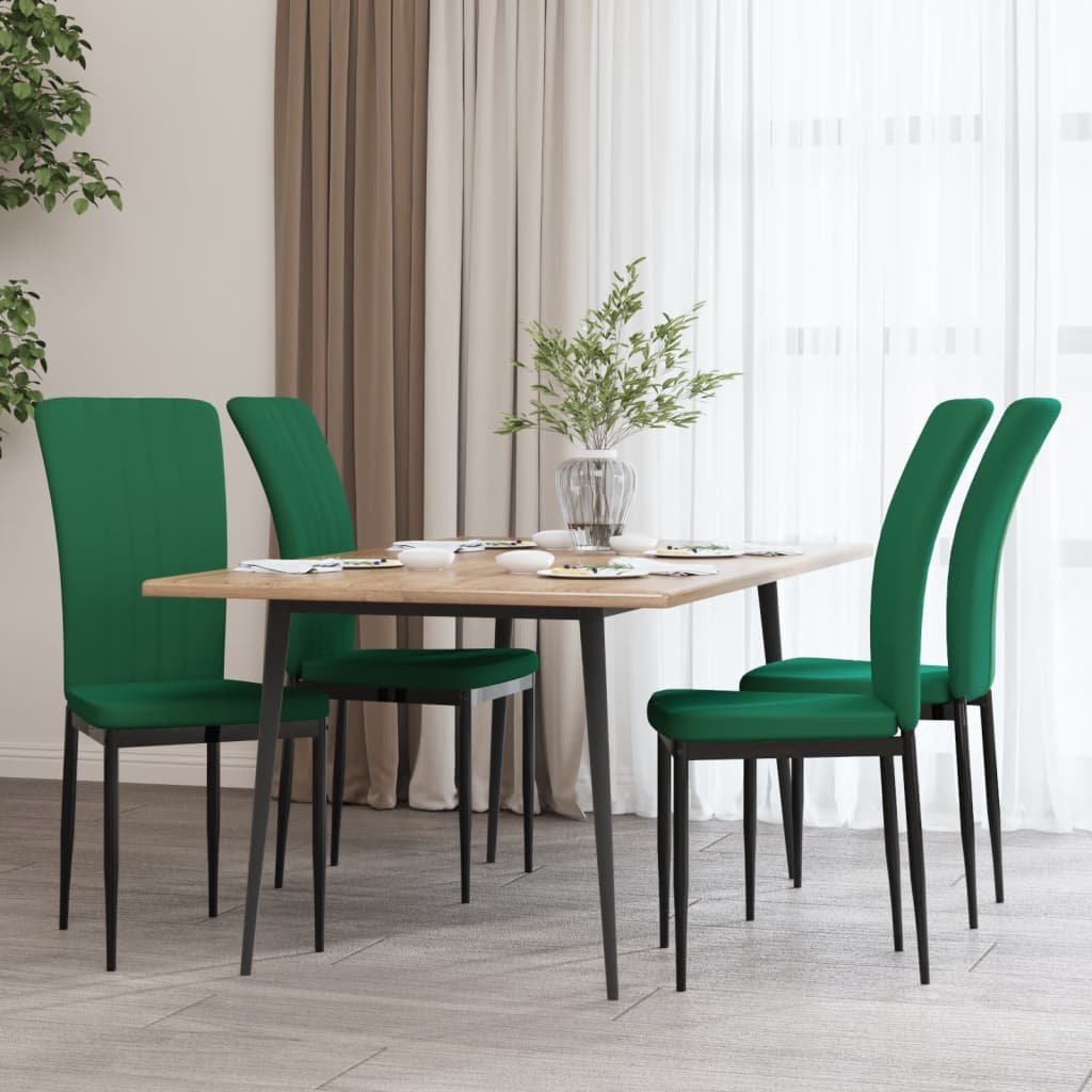 Sedie da Pranzo 4 pz Verde Scuro in Velluto - homemem39