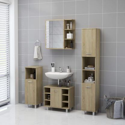 Mobile Bagno con Specchio Rovere Sonoma 62,5x20,5x64Multistrato - homemem39