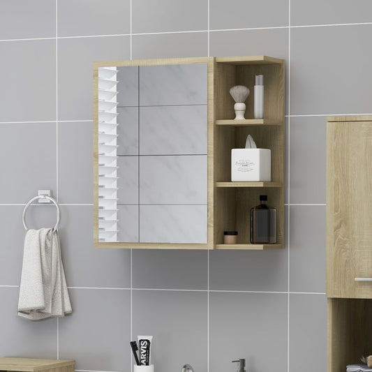 Mobile Bagno con Specchio Rovere Sonoma 62,5x20,5x64Multistrato - homemem39