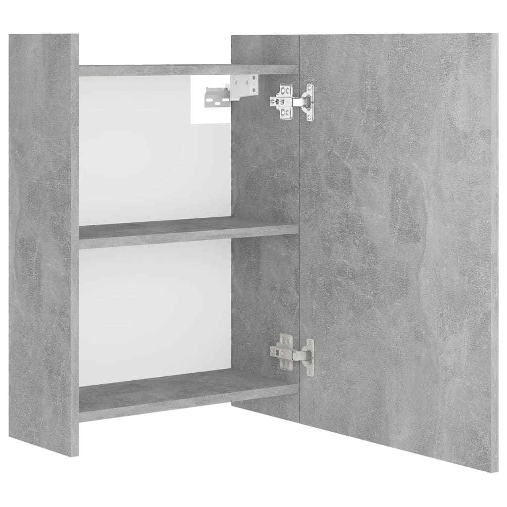 Mobile Bagno Specchio Grigio Cemento 62,5x20,5x64cm Multistrato - homemem39