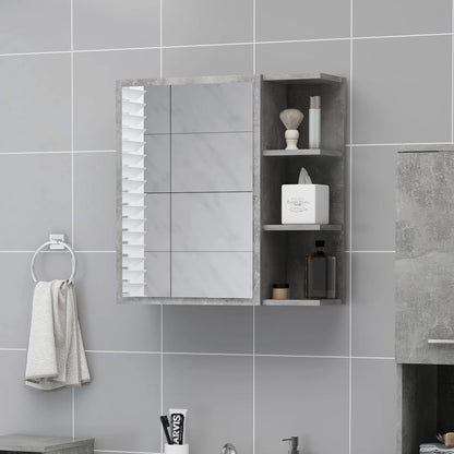 Mobile Bagno Specchio Grigio Cemento 62,5x20,5x64cm Multistrato - homemem39