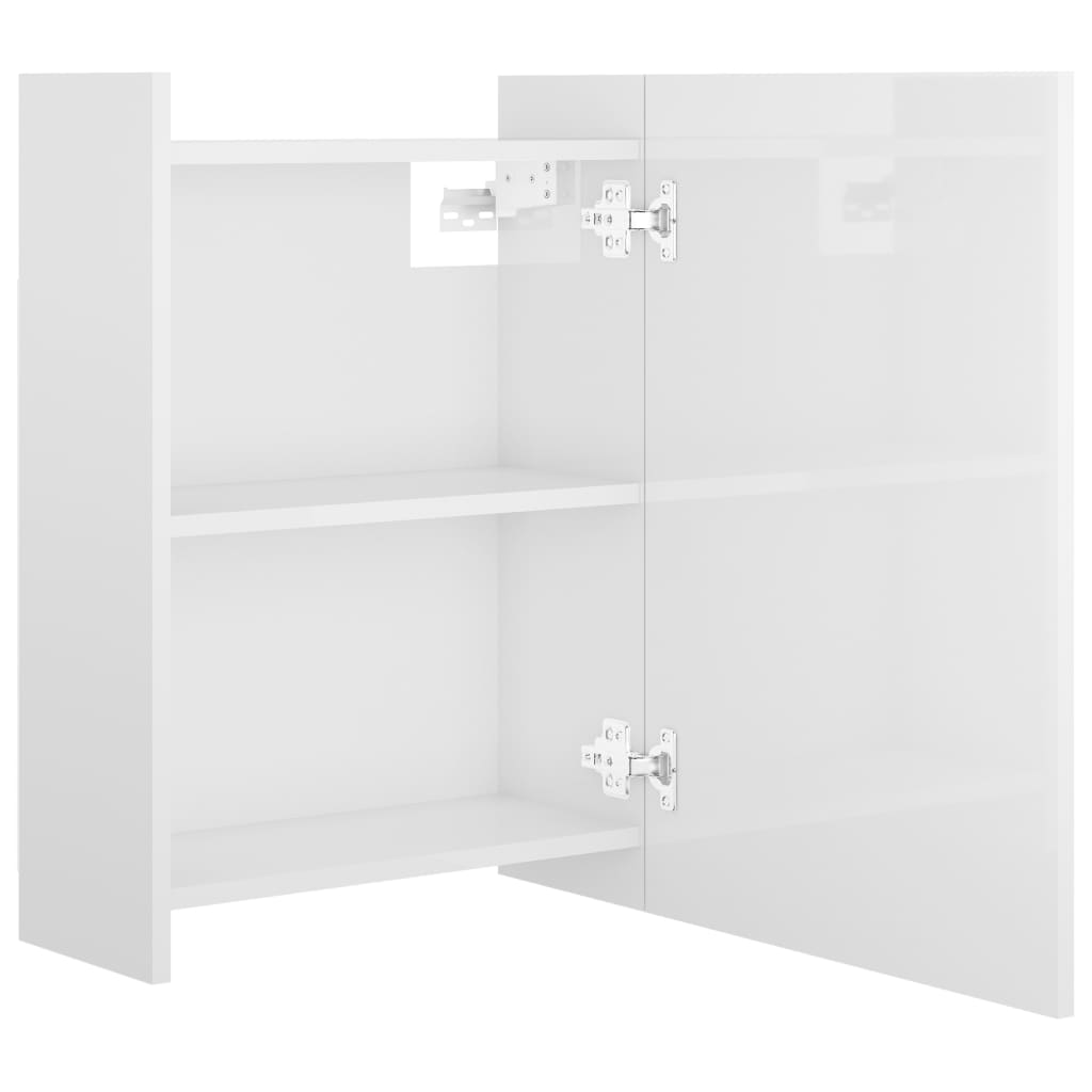 Mobile Bagno Specchio Bianco Lucido 62,5x20,5x64cm Multistrato - homemem39