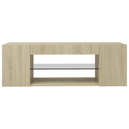 Mobile Porta TV con Luci LED Rovere Sonoma 90x39x30 cm - homemem39