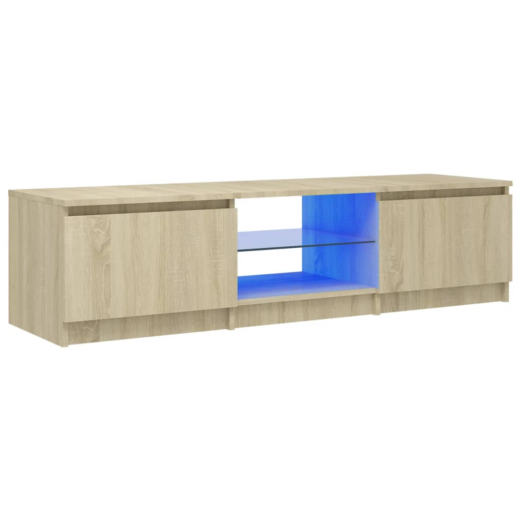 Mobile Porta TV con Luci LED Rovere Sonoma 140x40x35,5 cm - homemem39