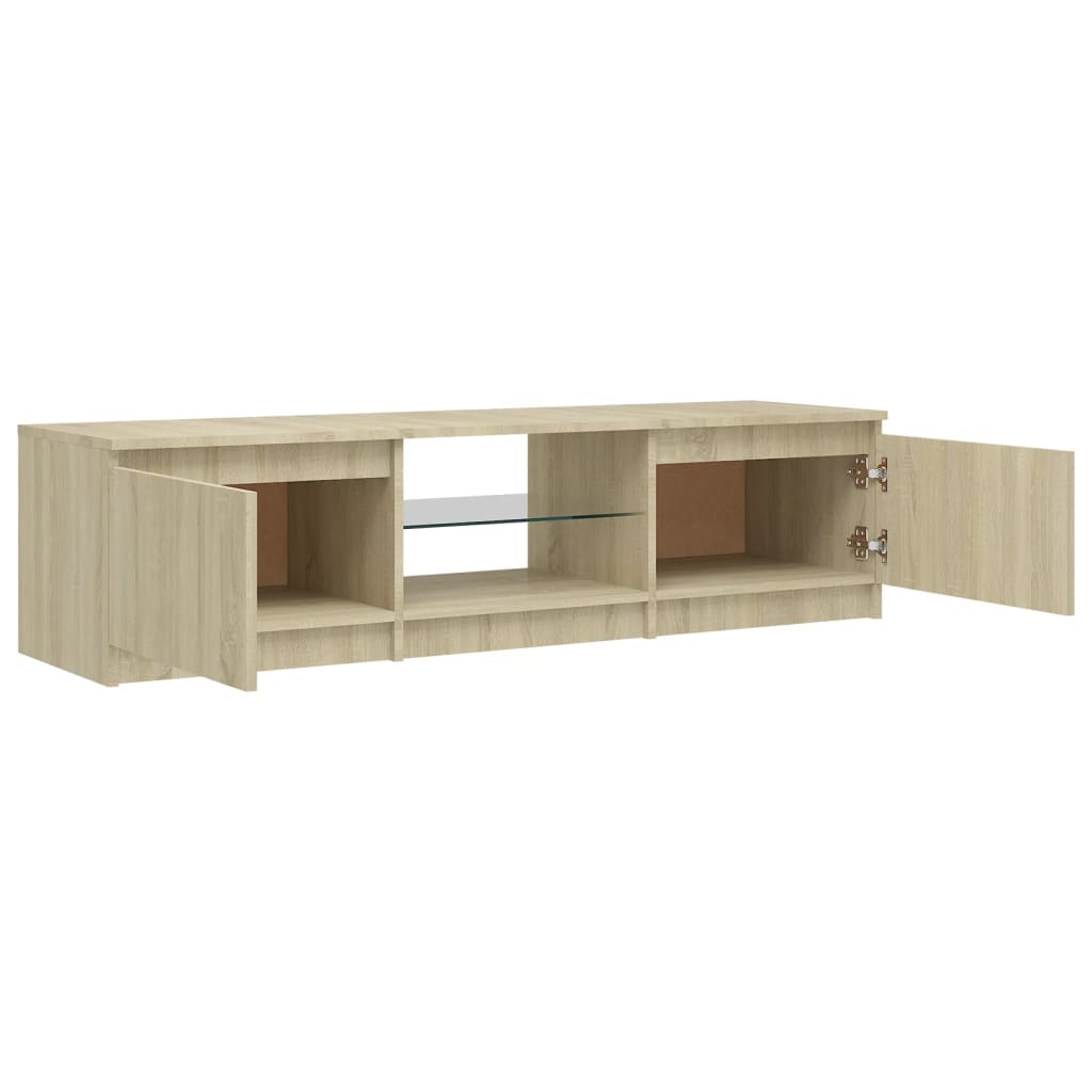 Mobile Porta TV con Luci LED Rovere Sonoma 140x40x35,5 cm - homemem39