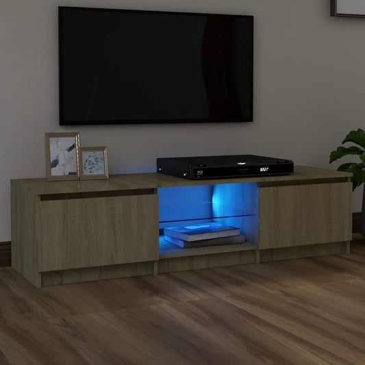 Mobile Porta TV con Luci LED Rovere Sonoma 140x40x35,5 cm - homemem39