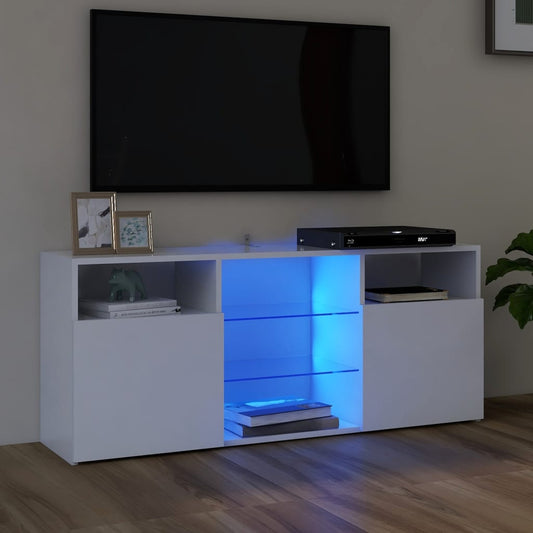 Mobile Porta TV con Luci LED Bianco 120x30x50 cm - homemem39