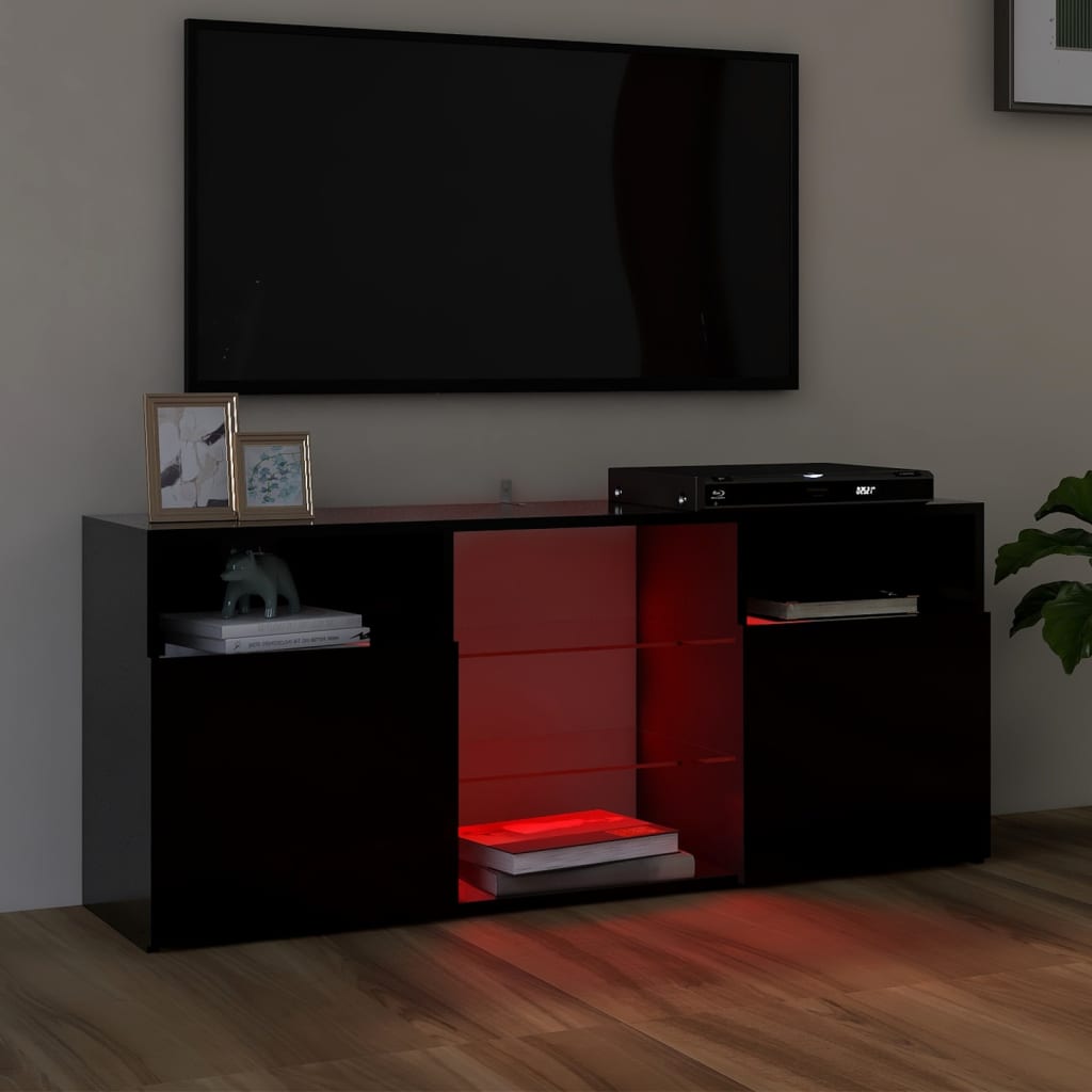 Mobile Porta TV con Luci LED Nero 120x30x50 cm - homemem39