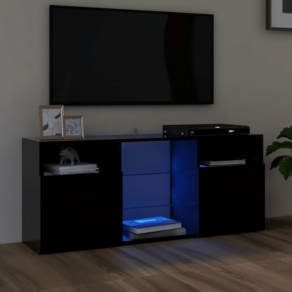 Mobile Porta TV con Luci LED Nero 120x30x50 cm - homemem39