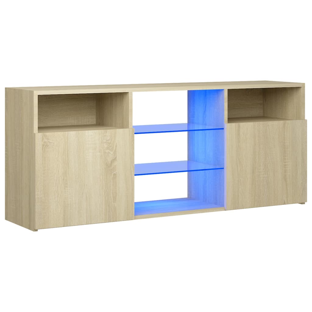 Mobile Porta TV con Luci LED Rovere Sonoma 120x30x50 cm - homemem39