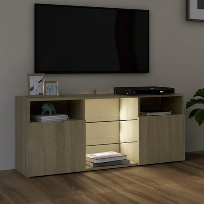 Mobile Porta TV con Luci LED Rovere Sonoma 120x30x50 cm - homemem39