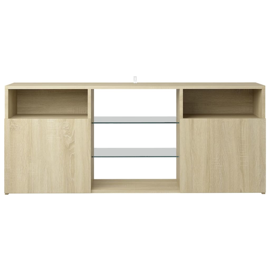 Mobile Porta TV con Luci LED Rovere Sonoma 120x30x50 cm - homemem39