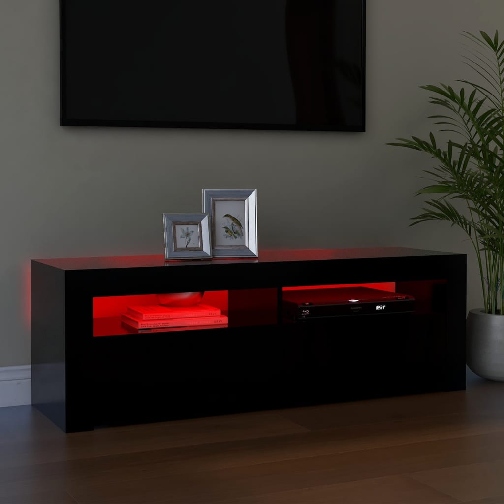 Mobile Porta TV con Luci LED Nero 120x35x40 cm - homemem39