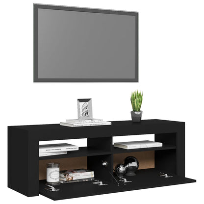 Mobile Porta TV con Luci LED Nero 120x35x40 cm - homemem39