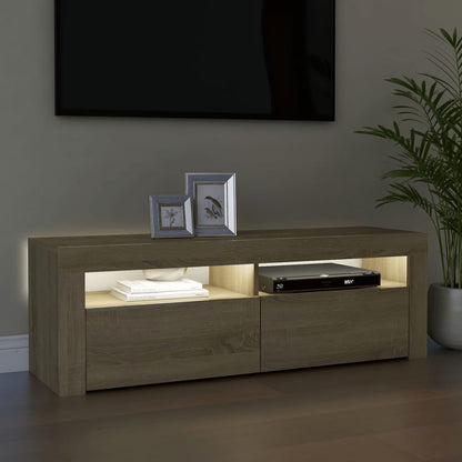 Mobile Porta TV con Luci LED Rovere Sonoma 120x35x40 cm - homemem39