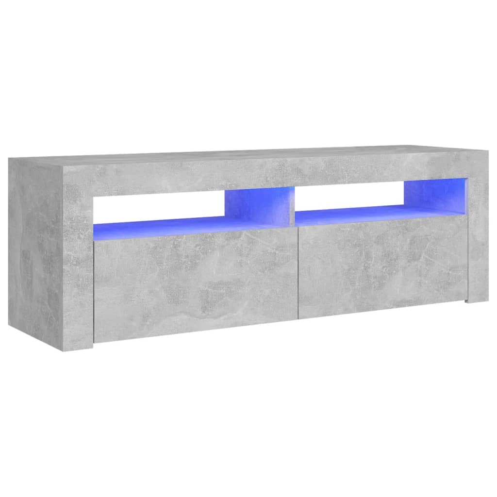 Mobile Porta TV con Luci LED Grigio Cemento 120x35x40 cm - homemem39