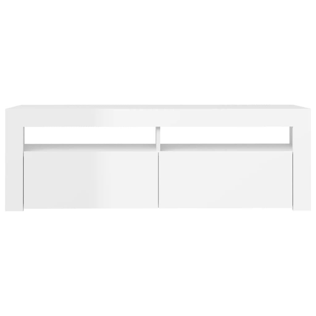 Mobile Porta TV con Luci LED Bianco Lucido 120x35x40 cm - homemem39