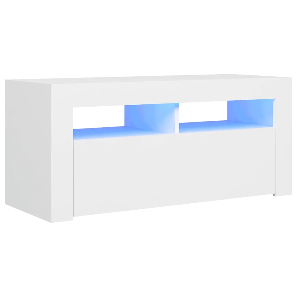 Mobile Porta TV con Luci LED Bianco 90x35x40 cm - homemem39