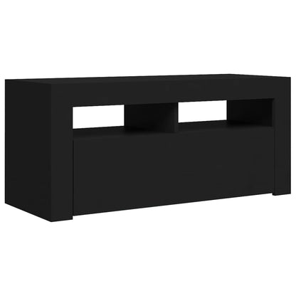 Mobile Porta TV con Luci LED Nero 90x35x40 cm - homemem39