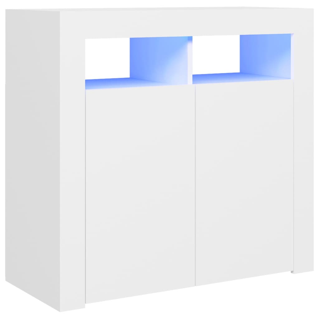 Credenza con Luci LED Bianca 80x35x75 cm - homemem39